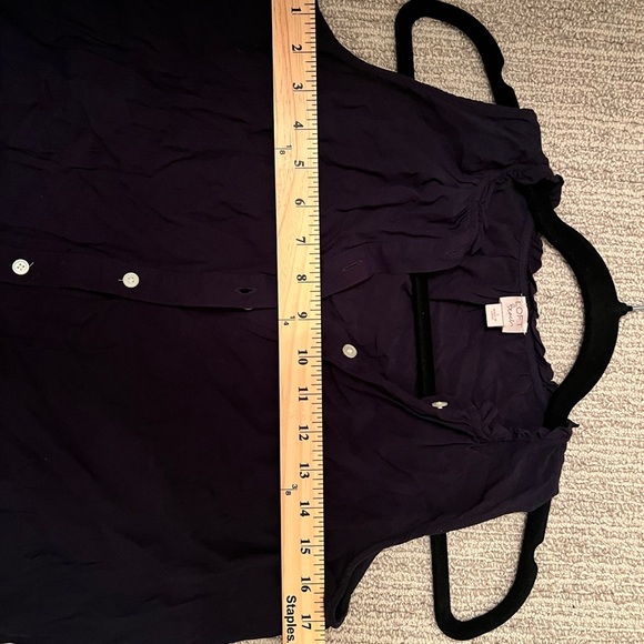 Small Loft Beach Rayon button down navy maxi dress - Picture 6 of 9